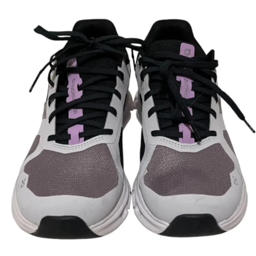 On Clouds Cloudrunner Size 10 Women Athletic Sneaker in Heron/Black EUC - Picture 2 of 5